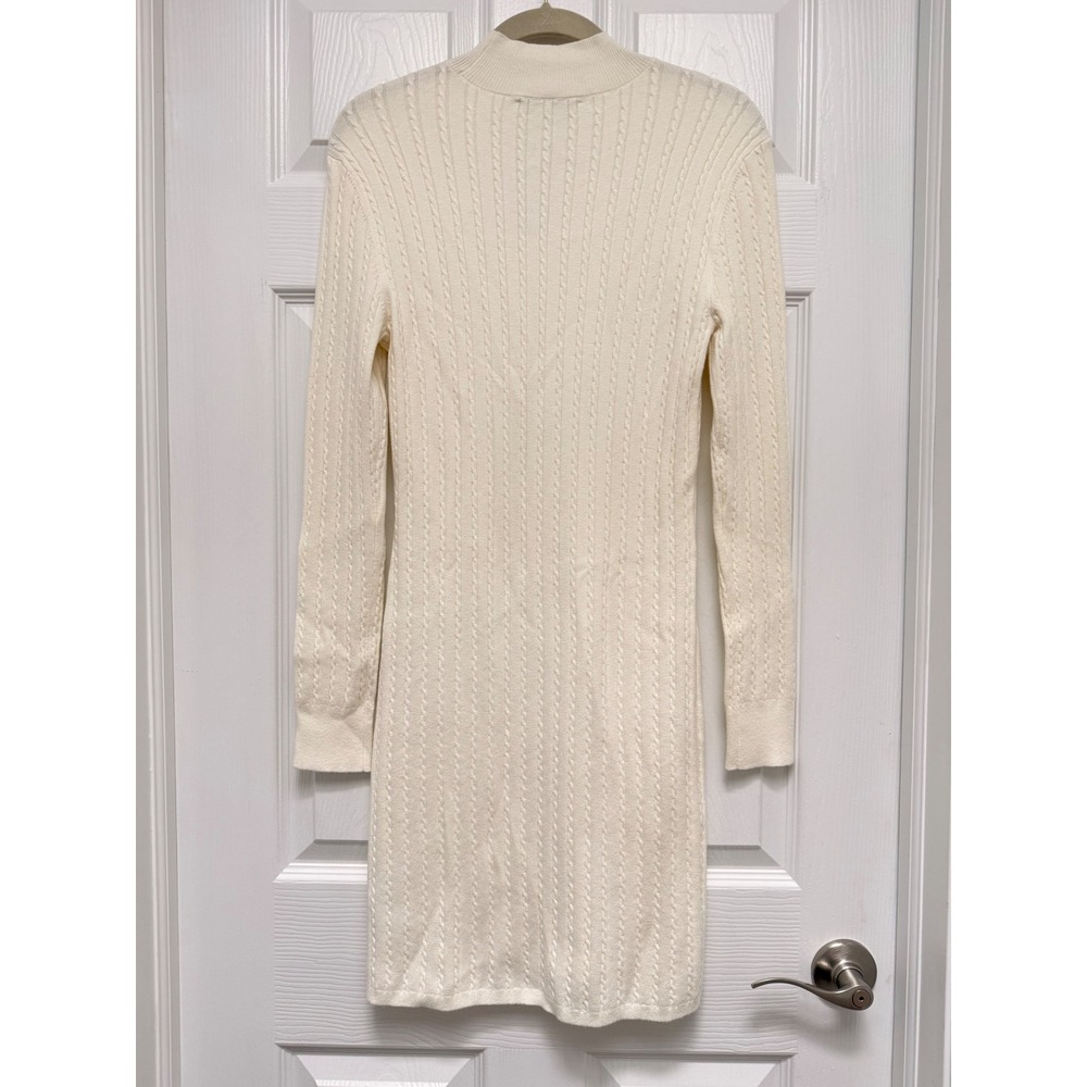 Abercrombie & Fitch Cream Cable Knit Long Sleeve Dress - Picture 3 of 5